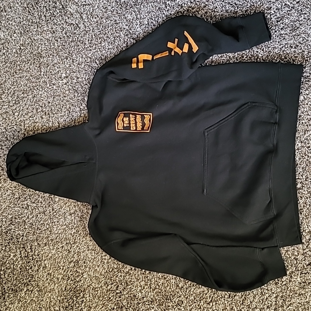 Hot Topic Black Hoodie with Orange Ramen Graphics